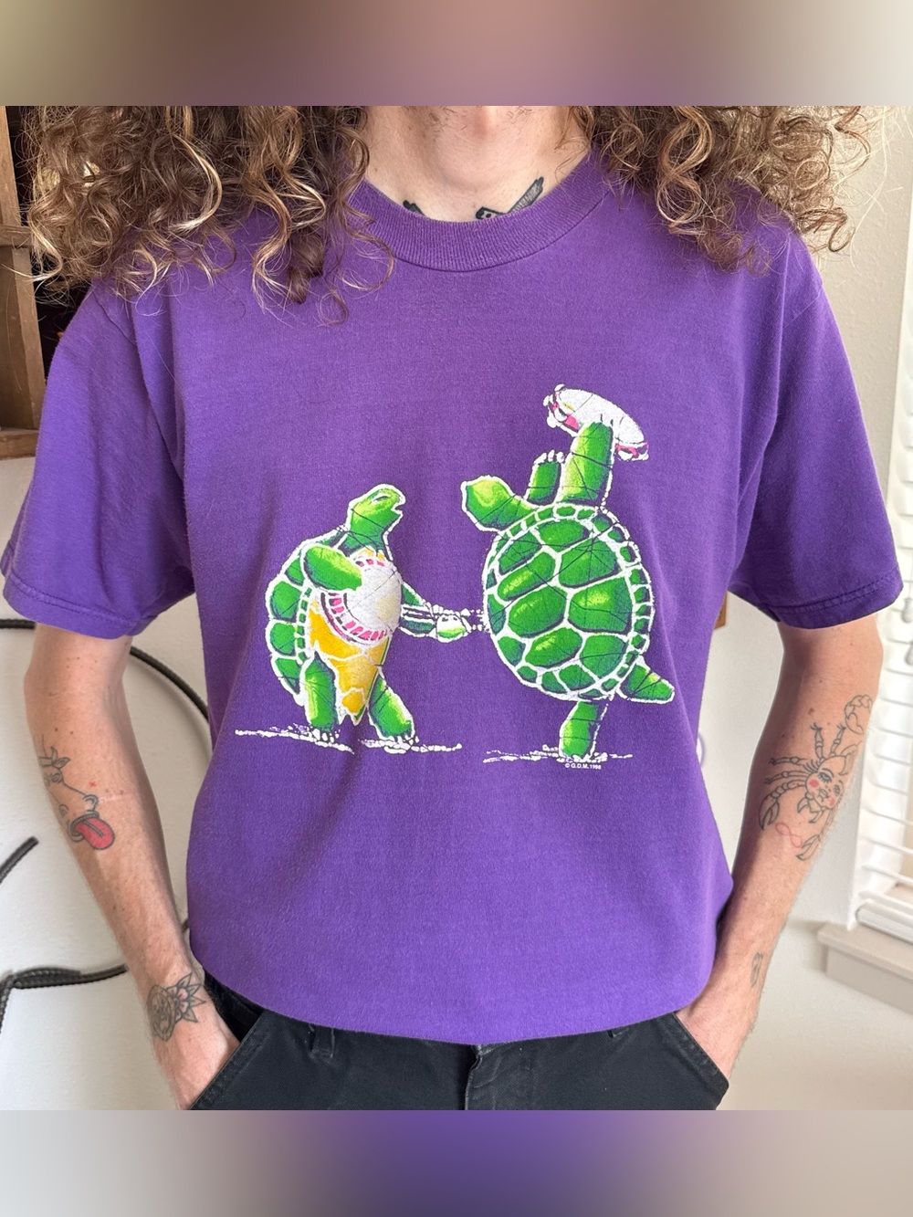 Vintage 90s Grateful Dead Terrapin Station Turtles Purple Tee 1998 ~ Size Medium